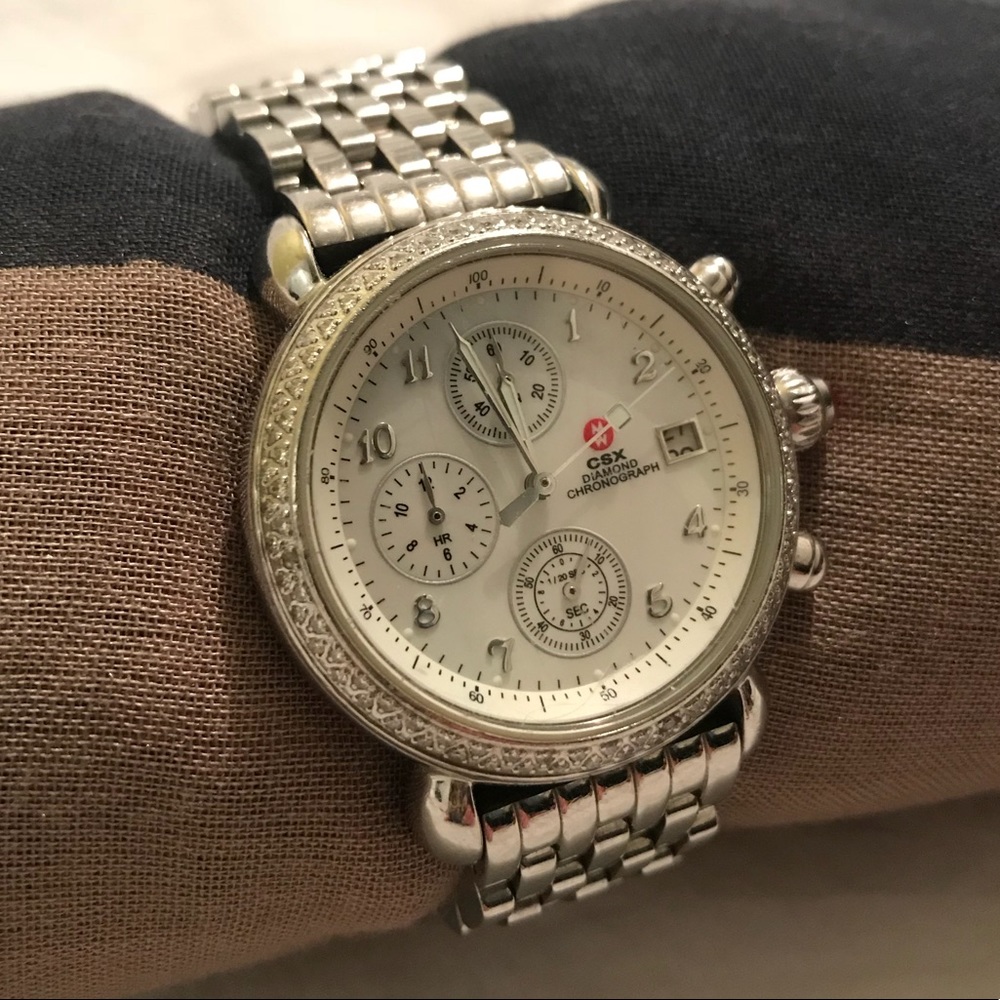 SOLD Michele CSX watch- diamond bezel
